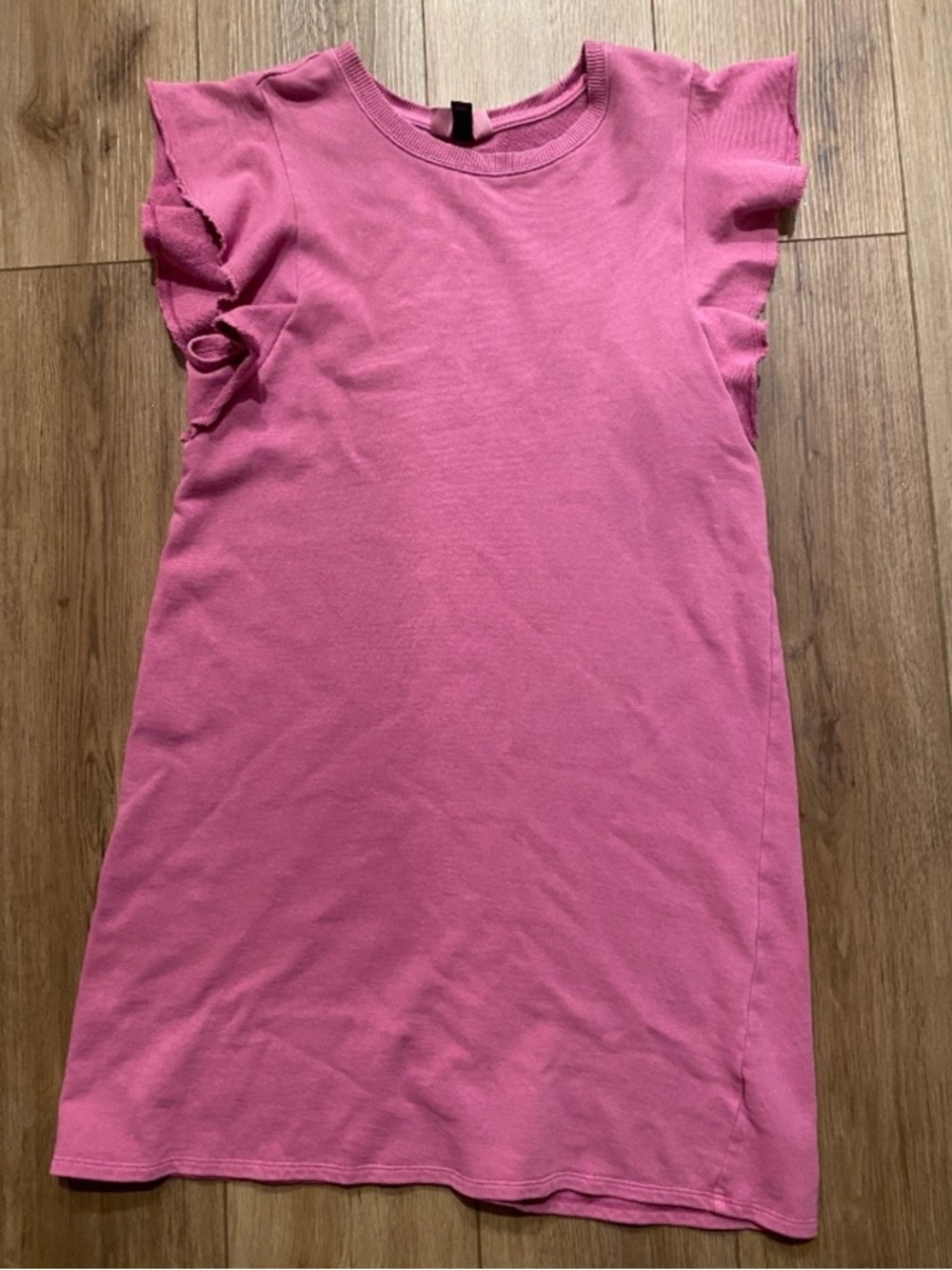 Universal thread 100% cotton flutter sleeve tshirt dress pink